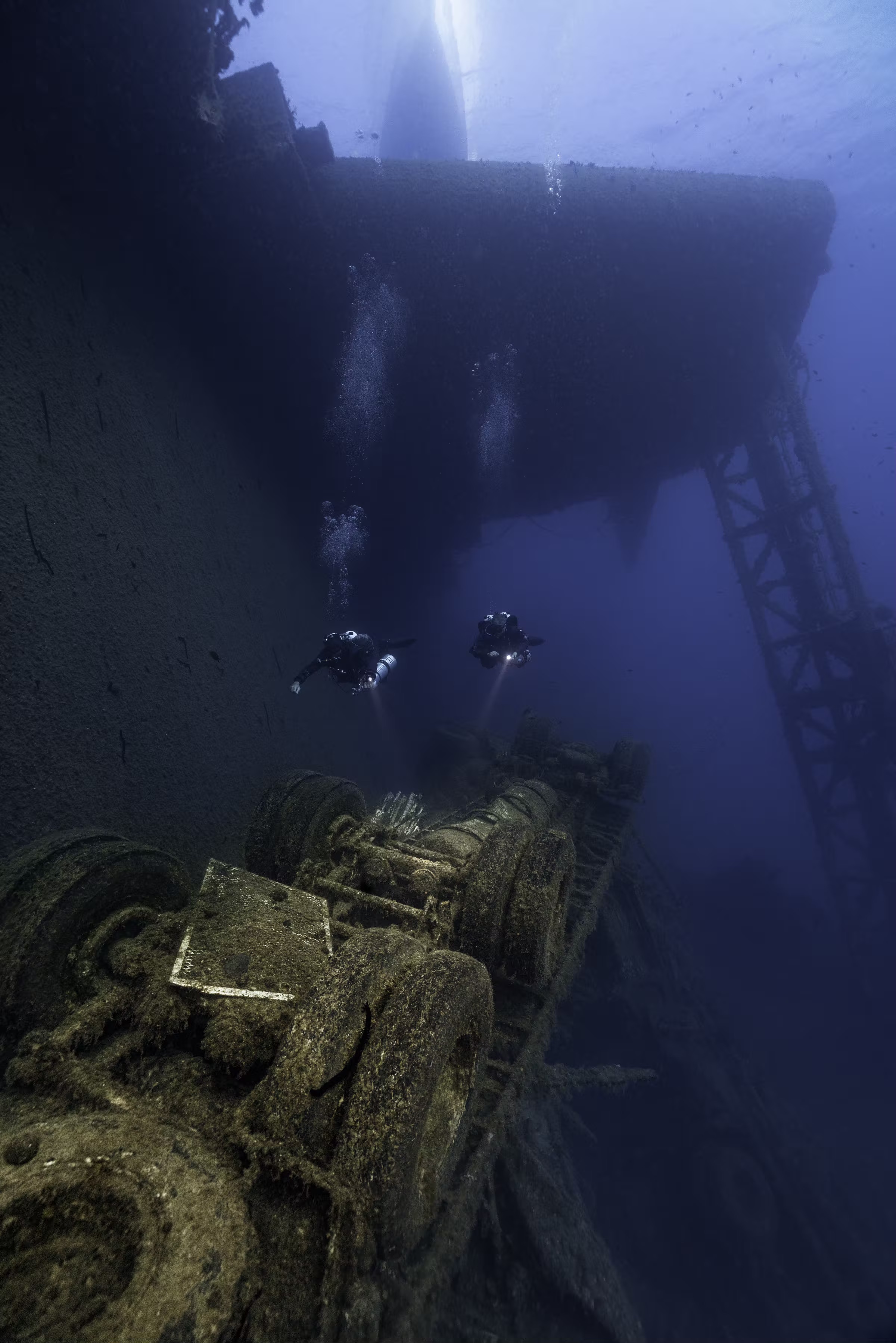 Imad Farhat photographing the MS Zenobia wreck Larnaca Cyprus